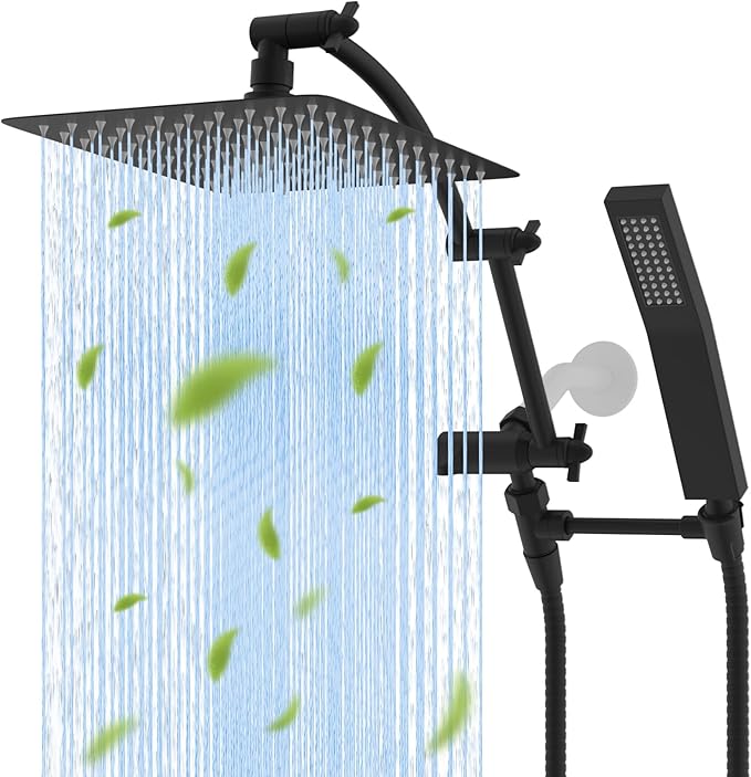 Hibbent All Metal 10'' Rainfall Shower Head, Dual Shower Head Combo, High by Hibbent