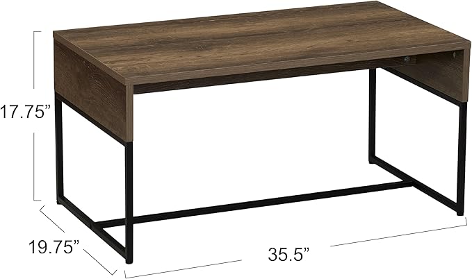 Household Essentials Wrap Rectangular Coffee Table Ashwood Rustic Wood Grain - Image 3