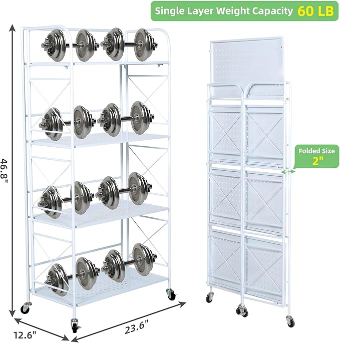 Foldable 4-Tier Metal Shelf - Image 2