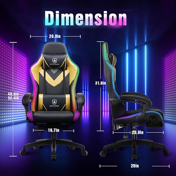 GTPLAYER Gaming Chair, RGB Gaming Chairs - Image 3