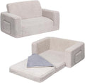 ALIMORDEN Fold Out Toddler Couch, Extra Wide Comfy 2-in-1 Cuddly Sherpa Sofa by ALIMORDEN