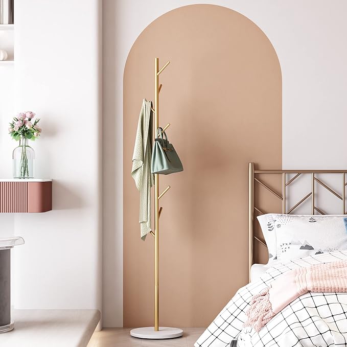 Gold Coat Racks, Metal Coat Rack Freestanding - Image 6