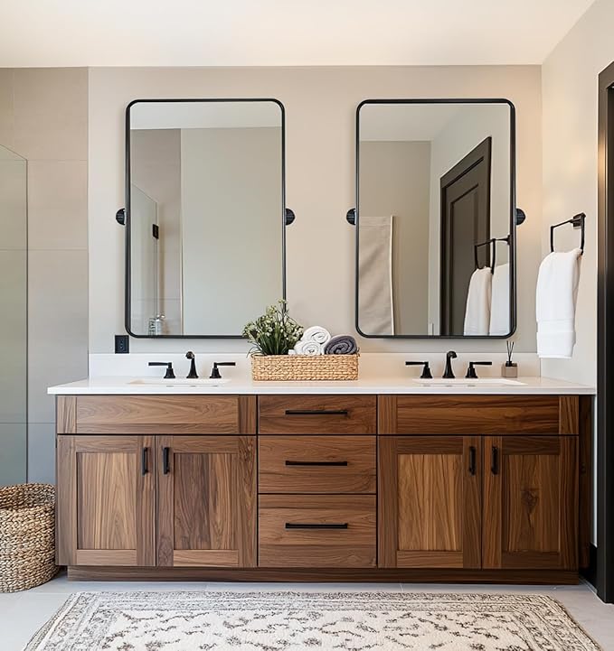 ANDY STAR Pivot Bathroom Mirror, 24 x 36 Inch Black Tilting Mirror - Image 6