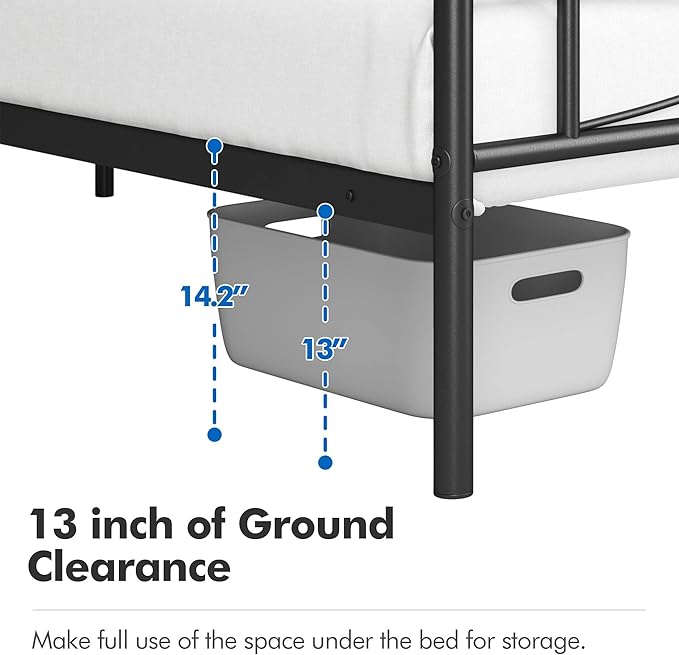 Yaheetech Metal Full Size Bed Frame, Platform Bed Frame, Mattress Foundation - Image 5