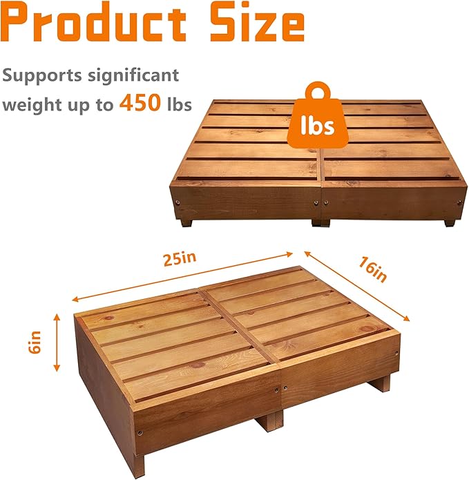 Wooden Step Stool 6” Height, Step Stools - Image 2