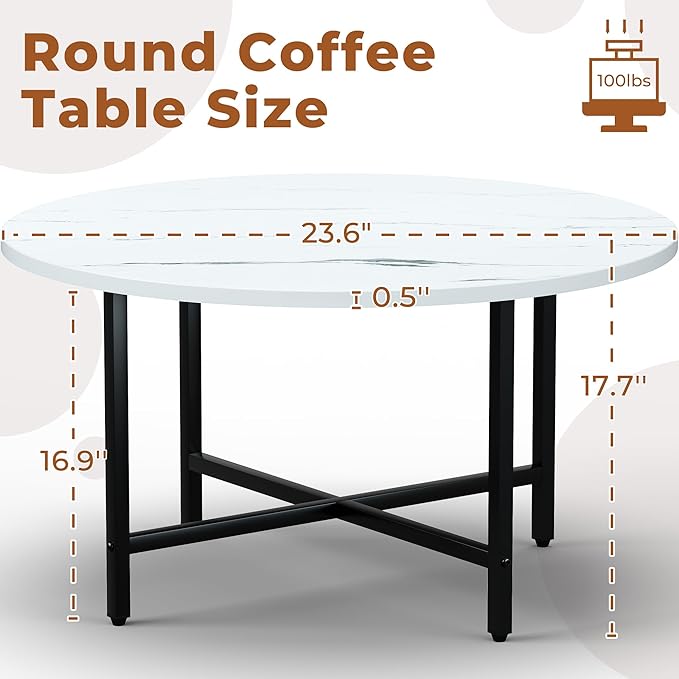 Coffee Table, 23.6" Coffee Tables - Image 3
