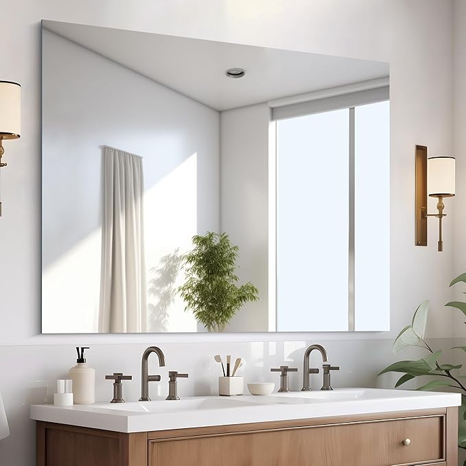 Frameless Mirror, 40x48 Inch Large Bathroom Mirrors by CILIBER