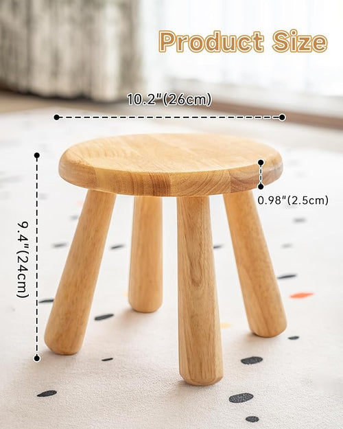 100% Solid Wood Mushroom Step Stool, Small Wooden Stool - Image 2