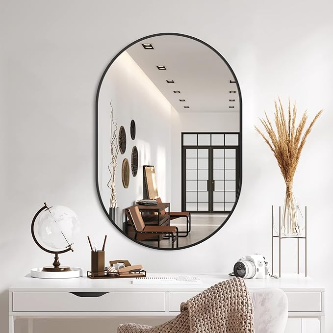 Bathroom Mirror for Wall, Metal Framed Vanity Mirror - Image 9
