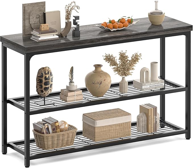 47" Console Table, 3-Tier Entryway Table, Sofa Table by Besiost