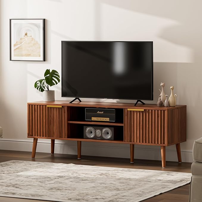 TV Stand for Living Room, Mid Century Modern Entertainment Center for 55/60/65 - Image 6