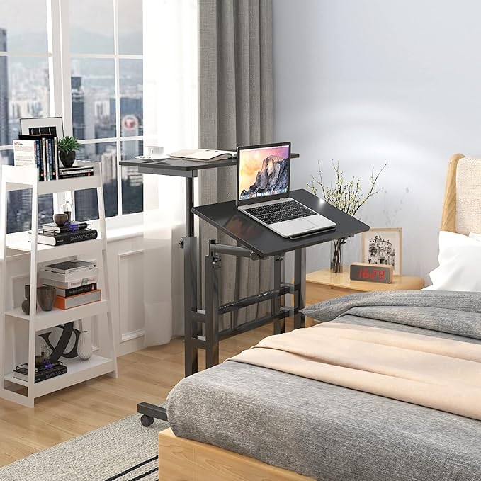 soges 23.6inches Height Adjustable Desk Laptop Desk on The Wheels, Rolling - Image 4