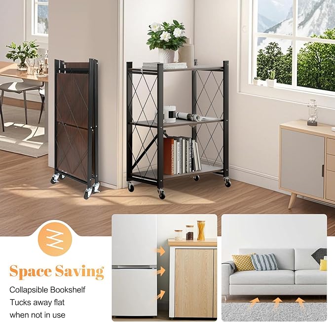 BAOYOUNI 3-Tier Vintage Industrial Bookshelf - Image 5