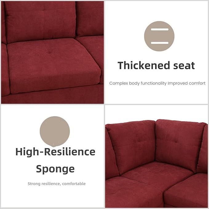 L Shaped Sectional Couches for Living Room, Modern Modular Sectional Sofa - Image 5