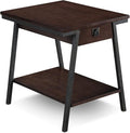 Leick Home 11407 Empiria One Drawer Side Table, Walnut and Foundry Bronze by LeickFurniture