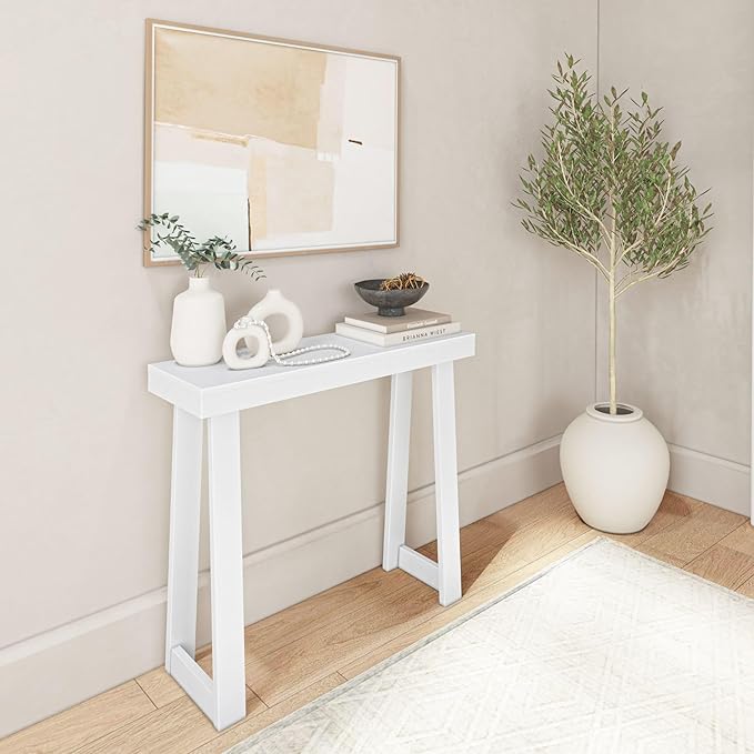 Plank+Beam Solid Wood Console Table, 36 Inch, Sofa Table, Narrow Entryway Table by PlankBeam