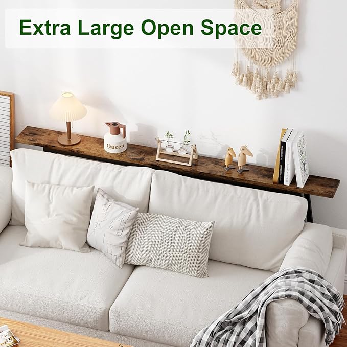 IBUYKE 78.7 Inches Extra Long Sofa Table Behind Couch, Industrial 2-Layer - Image 7