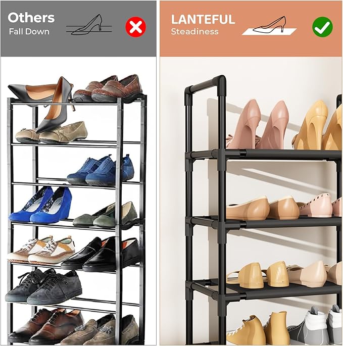 10 Tiers Shoe Rack 20-25 Pairs Large Capacity Tall Shoe Organizer Sturdy Shoe - Image 6