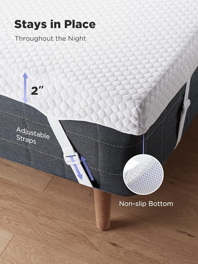 PERLECARE 2 Inch Gel Memory Foam Mattress Topper - Image 5