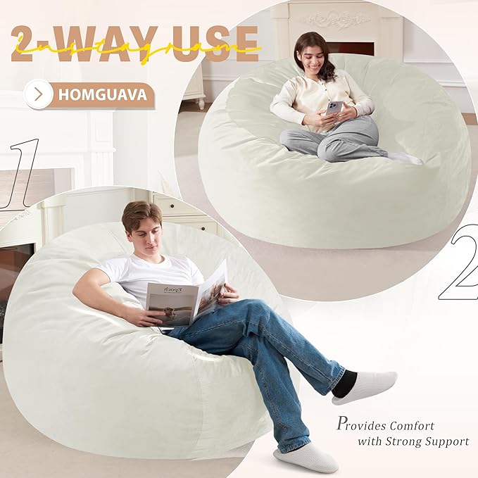 Homguava 6 FT Bean Bag Chair: 6' Bean Bags - Image 6
