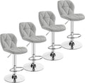 Yaheetech Bar Stools Set of 4, PU Leather Swivel Barstools, Height Adjustable by Yaheetech