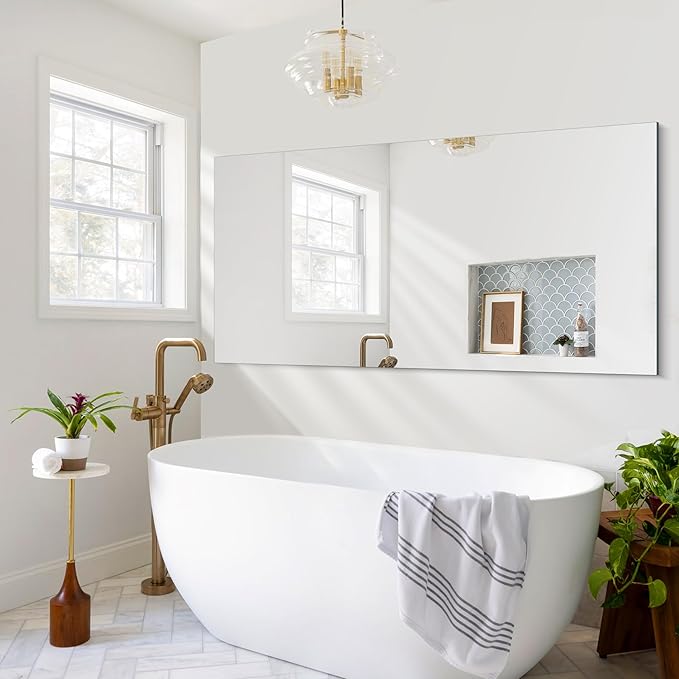 Frameless Mirror, 30x60 Inch Large Bathroom Mirrors - Image 7