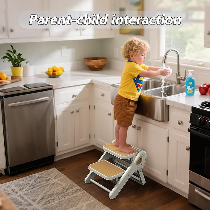 Toddler Step Stool, iNeibo 2-Step Foldable Step Stool - Image 7