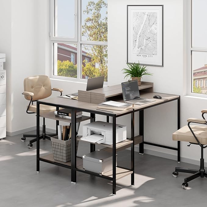 Computer Desk Gaming Desk with Monitor Stand, Home Office Desk Suitable - Image 7