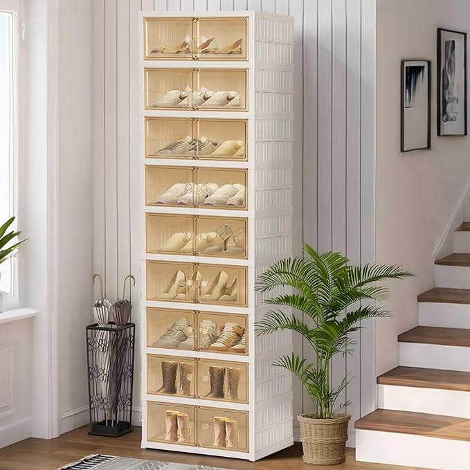 Foldable Shoe Organizer Storage Box, Portable Extra Large Folding Shoe Rack - Image 8