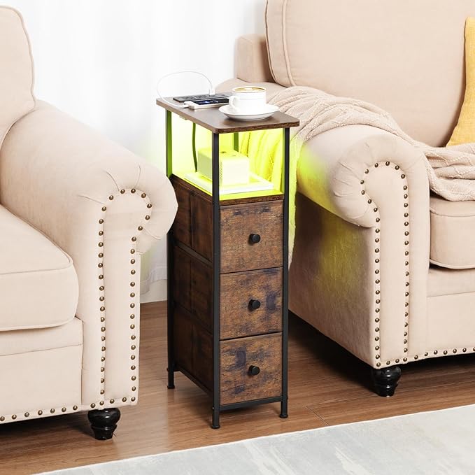 Narrow End Tables Living Room Set of 2 - Image 2