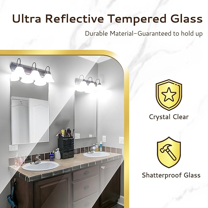 24x36 Rounded Rectangle Bathroom Mirrors - Image 4