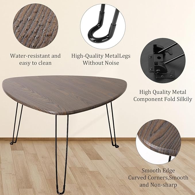 Folding Coffee Tables for Small Spaces Foldable Industrial Sofa Center Table - Image 6