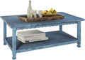 Rustic Rectangular Coffee Table, 42 in. W x 24 in. D x 18 in. H, Living Room by AlaterreFurniture