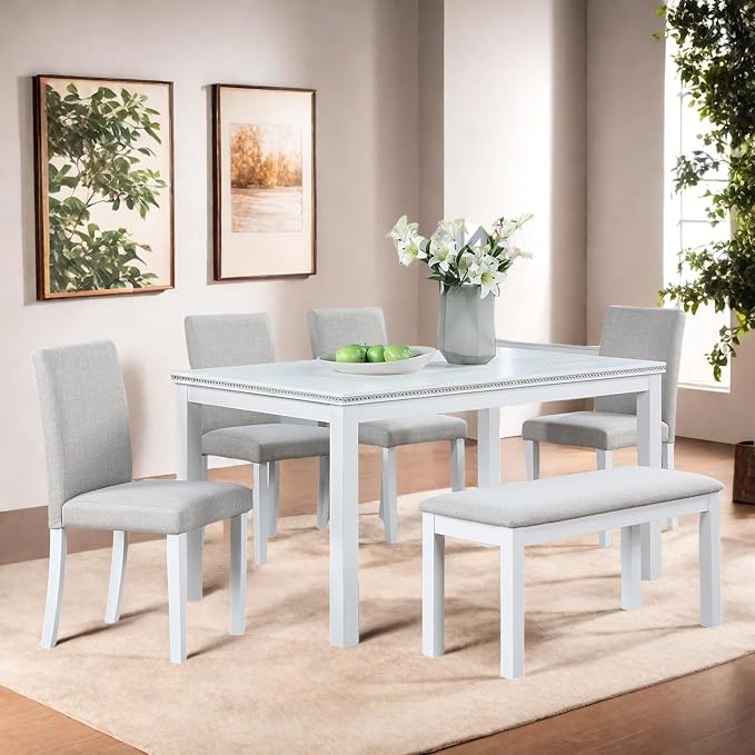 Dining Table Set for 5, 6 Piece Dining Room Table Set - Image 7