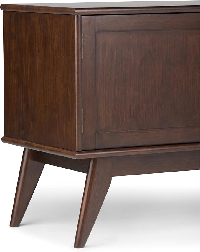 SIMPLIHOME Draper SOLID HARDWOOD 60 inch Wide Mid Century Modern TV Media Stand - Image 10
