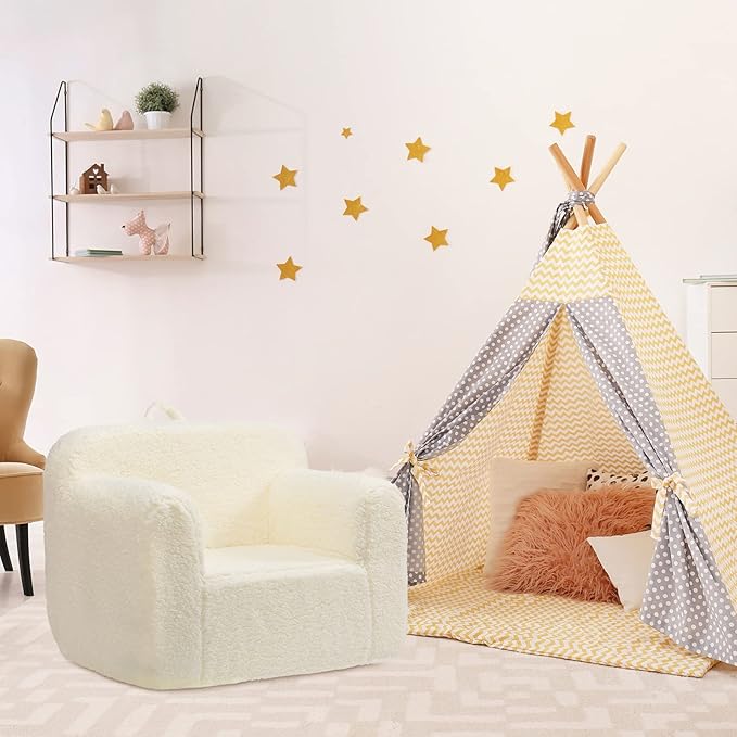 ALIMORDEN Kids Ultra-Soft Snuggle Foam Filled Chair, Toddler Cuddly Sherpa - Image 8