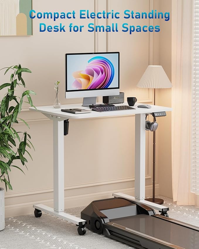 Small Height Adjustable Electric Standing Desk, 31.5" x 23.6" Sit Stand up Desk - Image 3