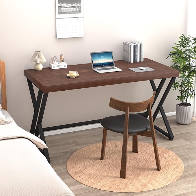 LVB Wood Computer Desk, Rustic Executive Home Office Desk - Image 7