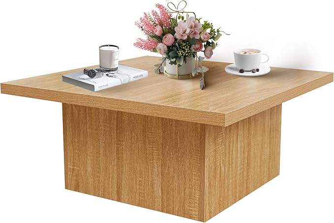 Square Cocktail Living Room Coffee Table Engineered Eco-Friendly Wood Look - Image 7