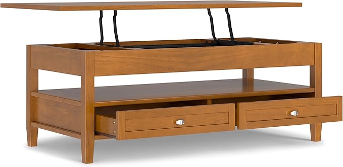 SIMPLIHOME Warm Shaker Lift Top Coffee Table - Image 4