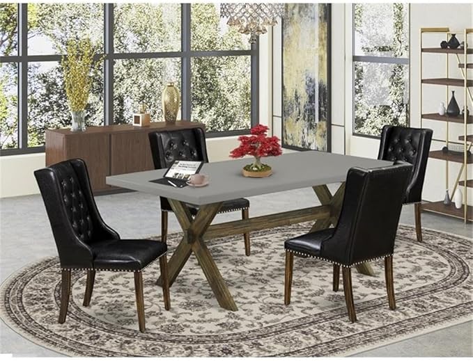 East West Furniture X797FO749-5 5 Piece Dining Room Table Set Includes a - Image 2