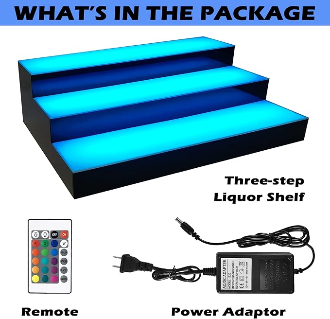 Royxen LED Lighted Liquor Bottle Shelf 3 Tier, 24 Inch Bar Shelf - Image 5
