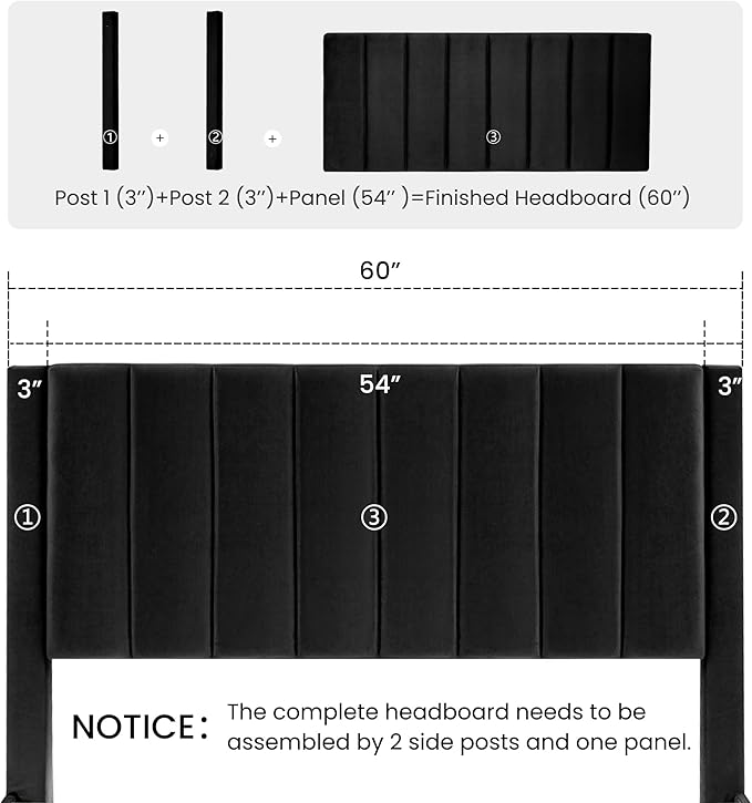 SHA CERLIN Queen Bed Frame/Velvet Upholstered Platform Bed Frame - Image 8