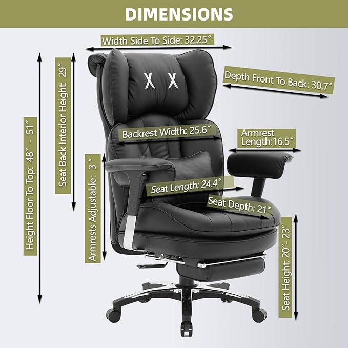 Efomao Big and Tall Office Chair - Image 2