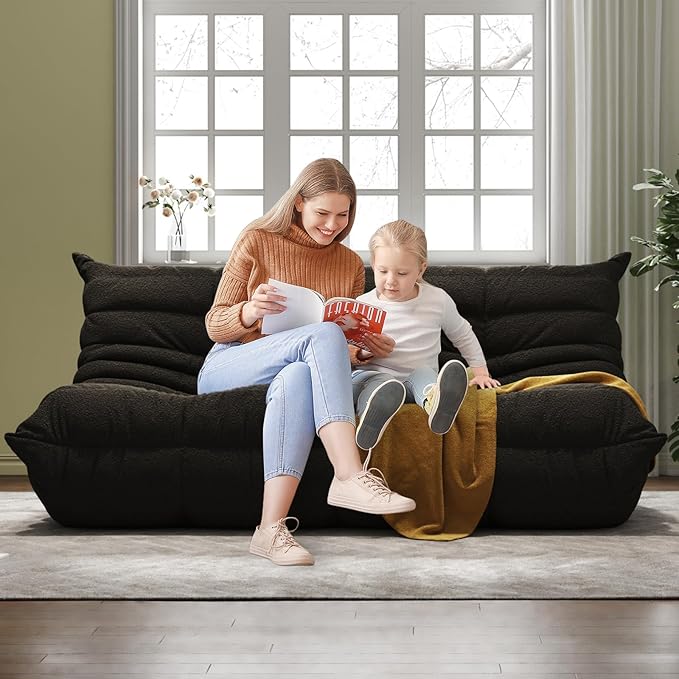 Bean Bag Chairs for Adults, BeanBag Reading Chair Memory Foam Couch 3-Seater - Image 7