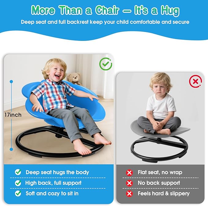 Lucky Flower Spinning Chair for Autism Kids, Sensory Swivel Chair Training Body - Image 3