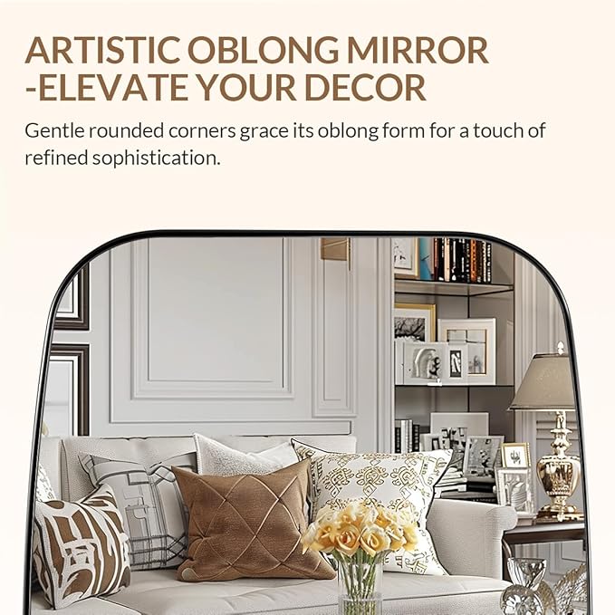 ANDY STAR Oval Mirror for Bathroom, 20x30 Polished Chrome Oblong Bathroom - Image 8