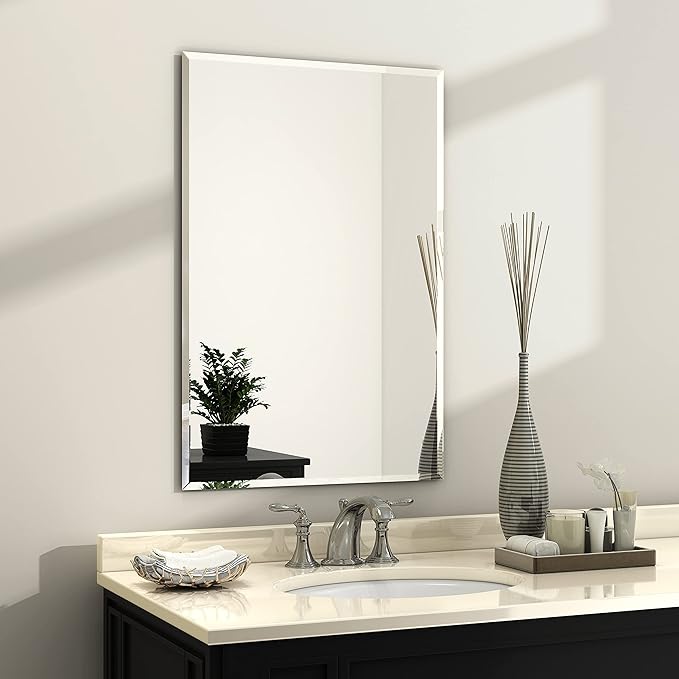 KOHROS Bathroom Mirror 36” x 24" Large Frameless Rectangle Bathroom Wall Mirror - Image 7
