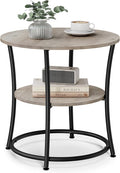 VASAGLE Side Table, 2-Tier Round End Table, Nightstand by VASAGLEbySONGMICSHOME