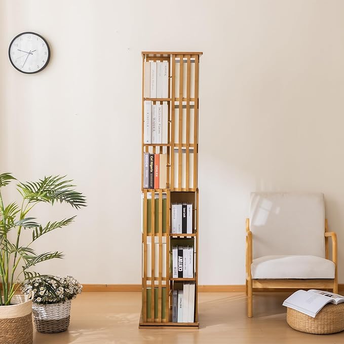 6 Tier Book Shelf, Modern Bookshelves Organizer - Image 2